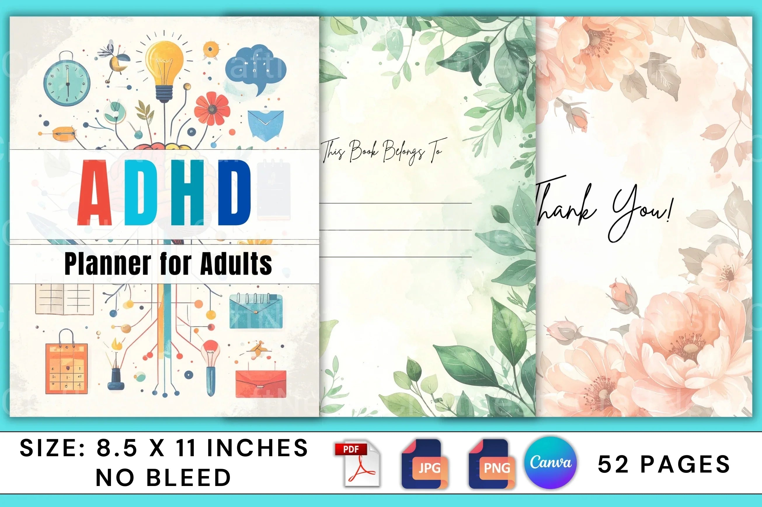 ADHD Printable Planner time management and focus improvement worksheets