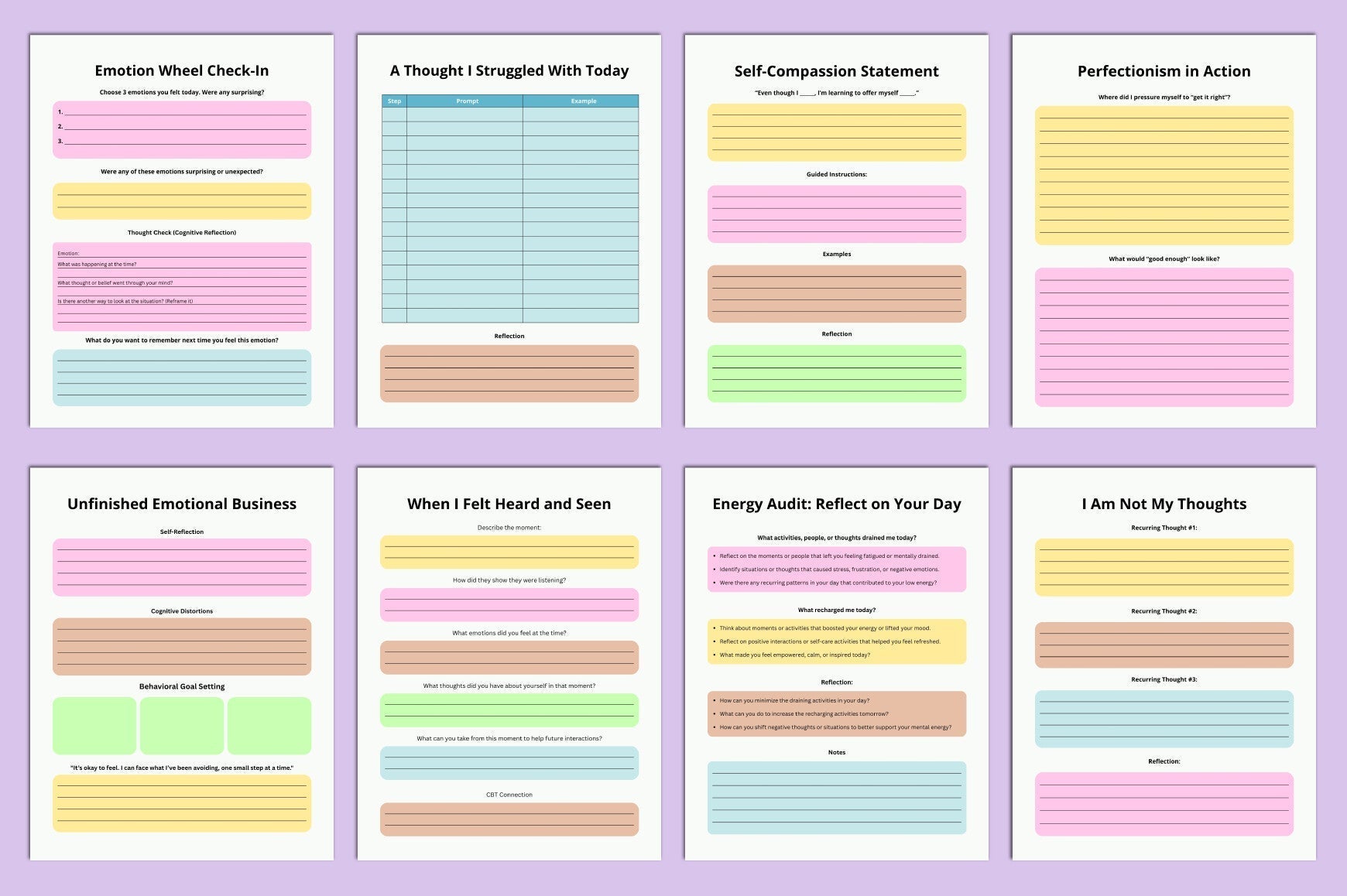 Cognitive Behavioral Therapy Planner