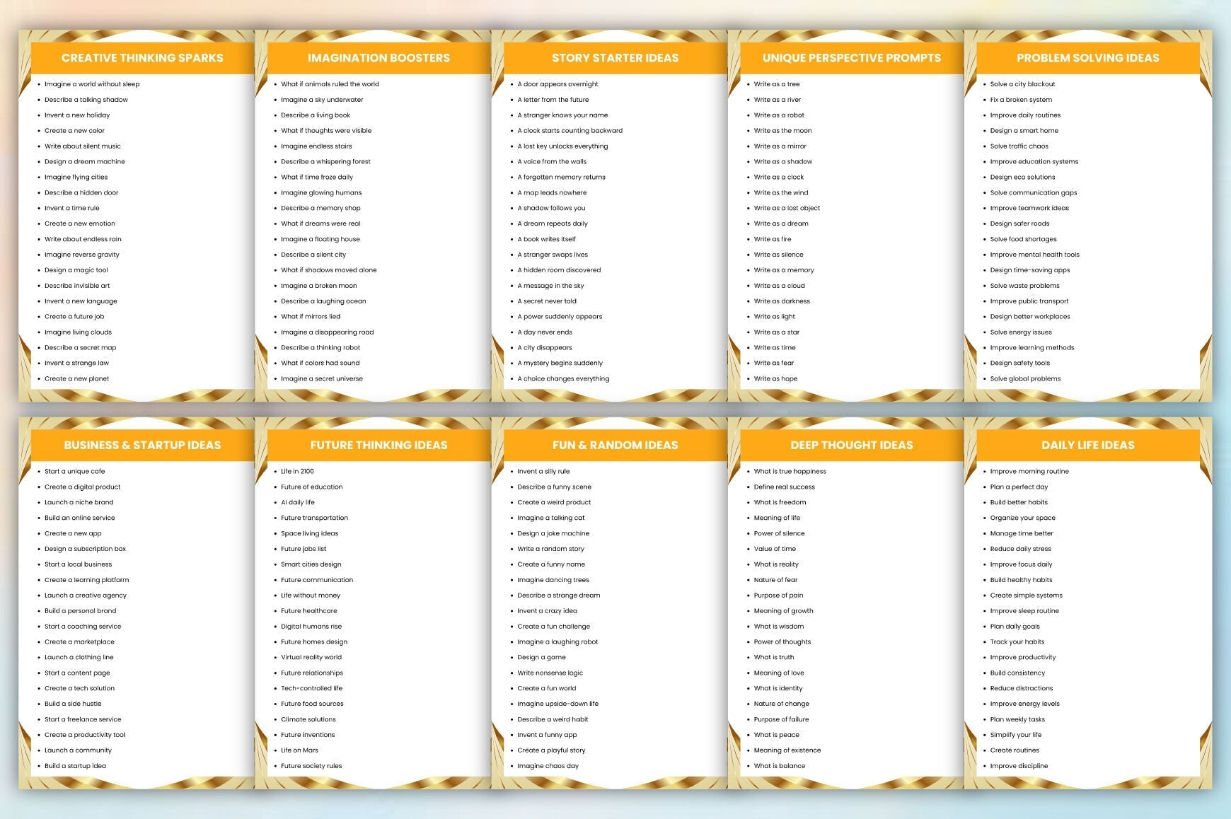 For Infinite Ideas Prompts