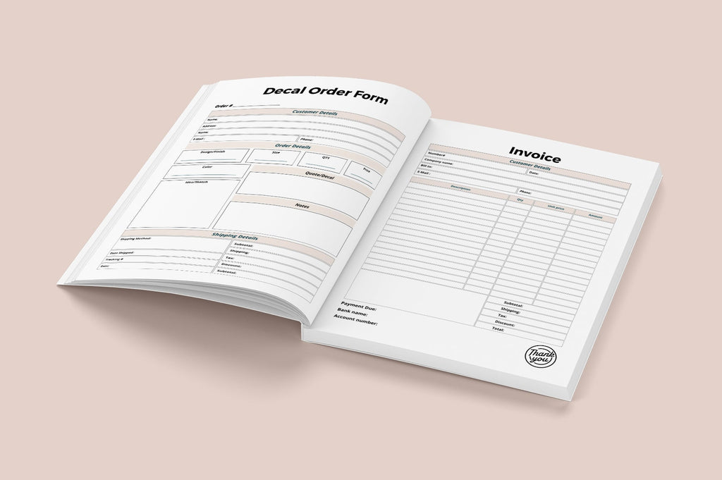 Customer Order Form Sheets Planner