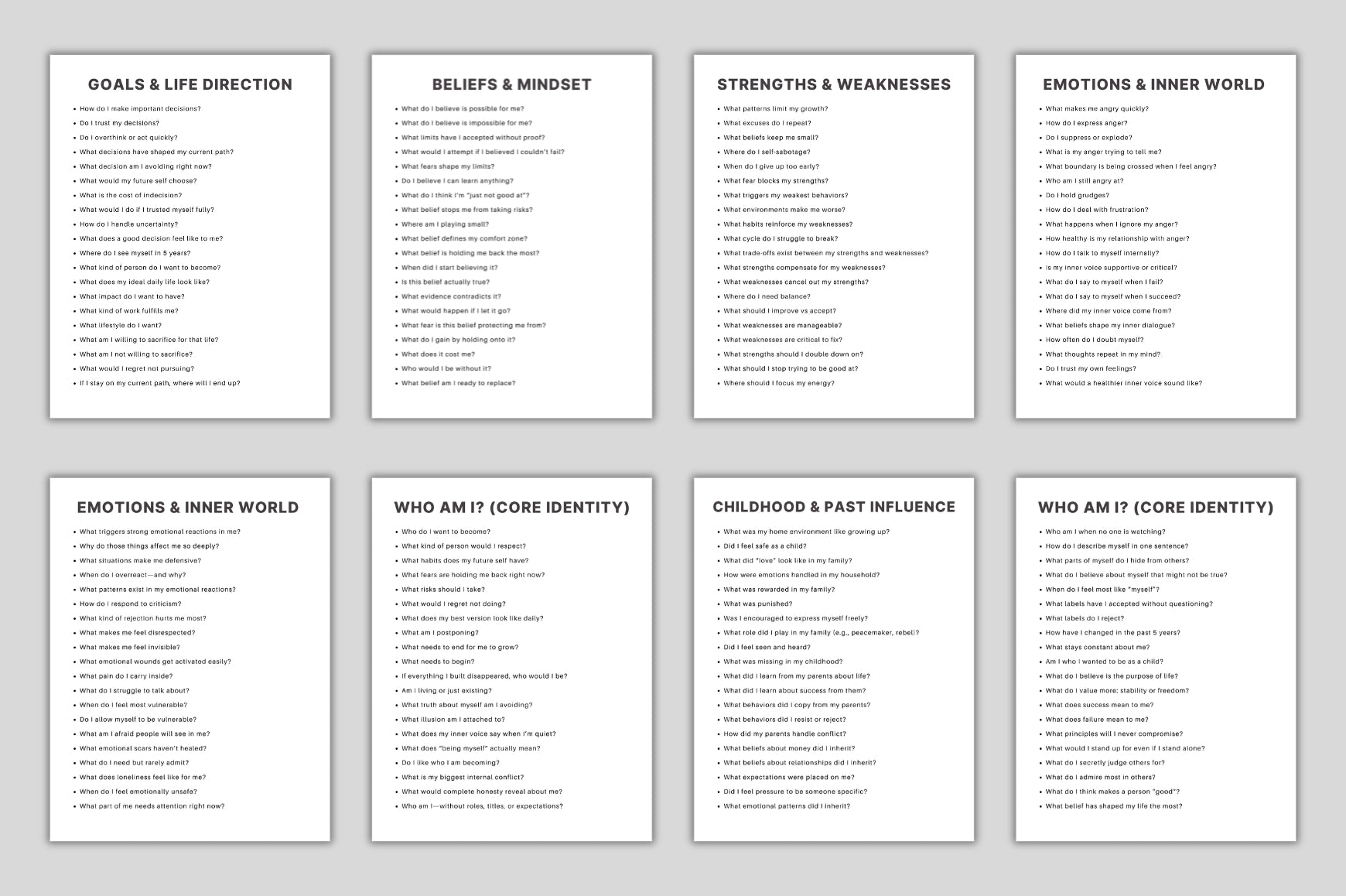 Self-Discovery Questions Journal