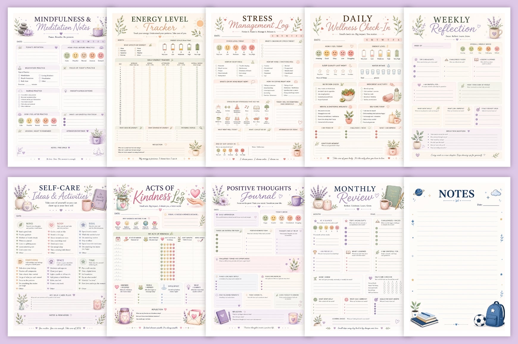 Self Care Wellness Journal