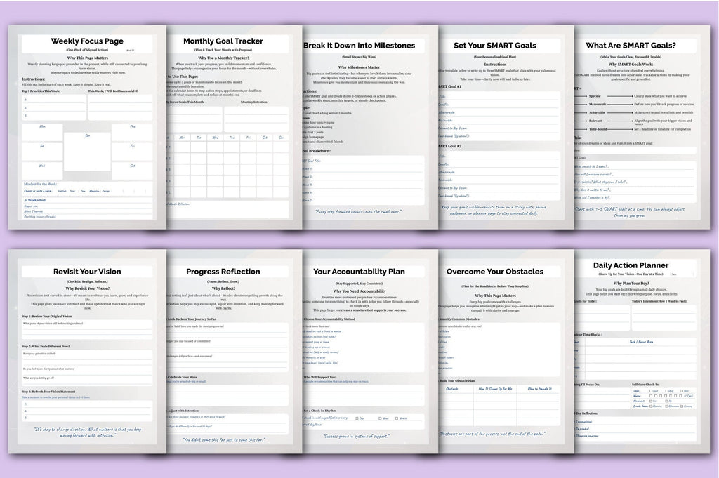 Goal Setting Vision Mapping Guide Planner