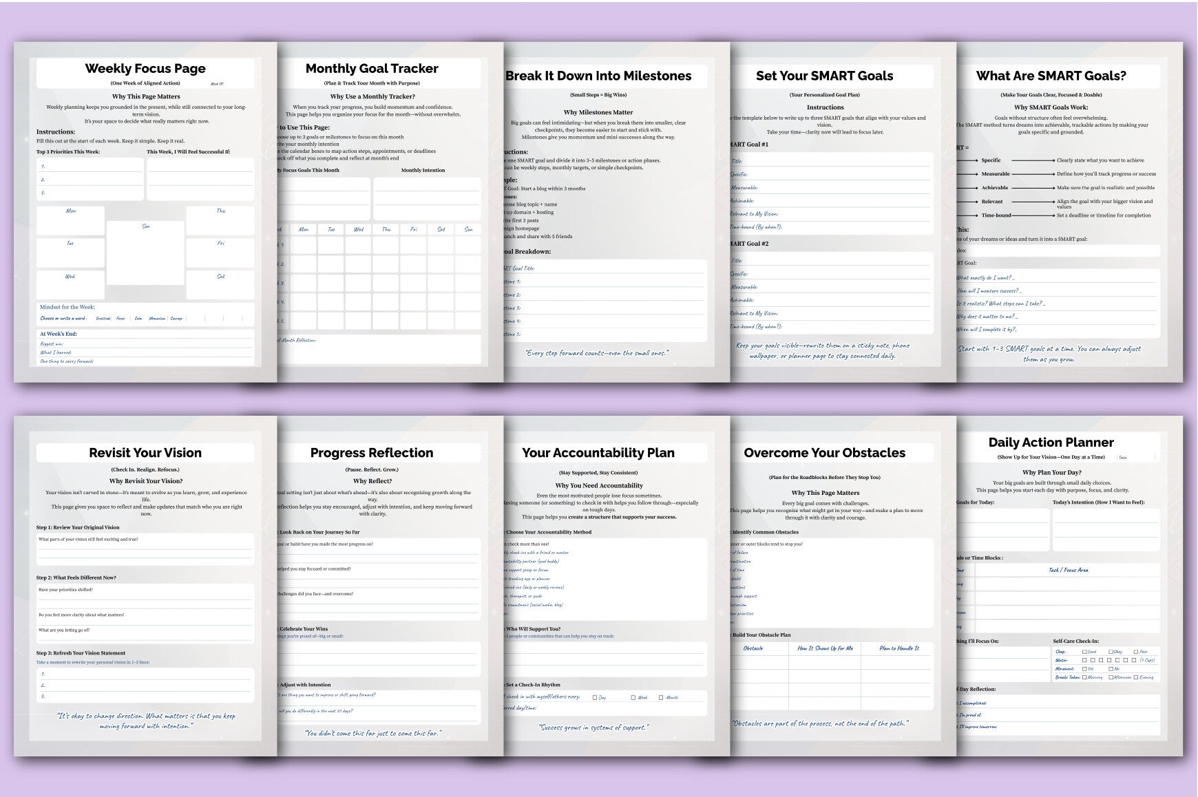 Goal Setting Vision Mapping Guide Planner