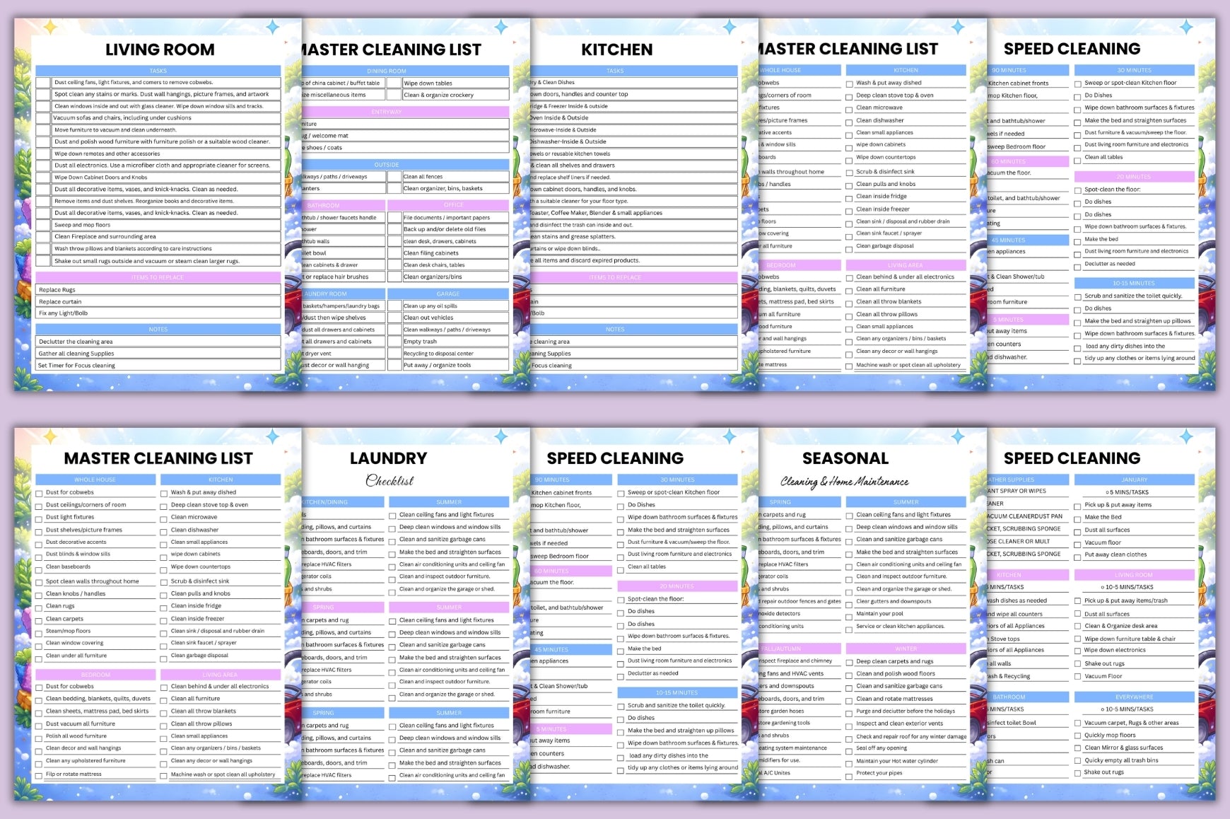 ADHD Planner Bundle with weekly planning and task management pages