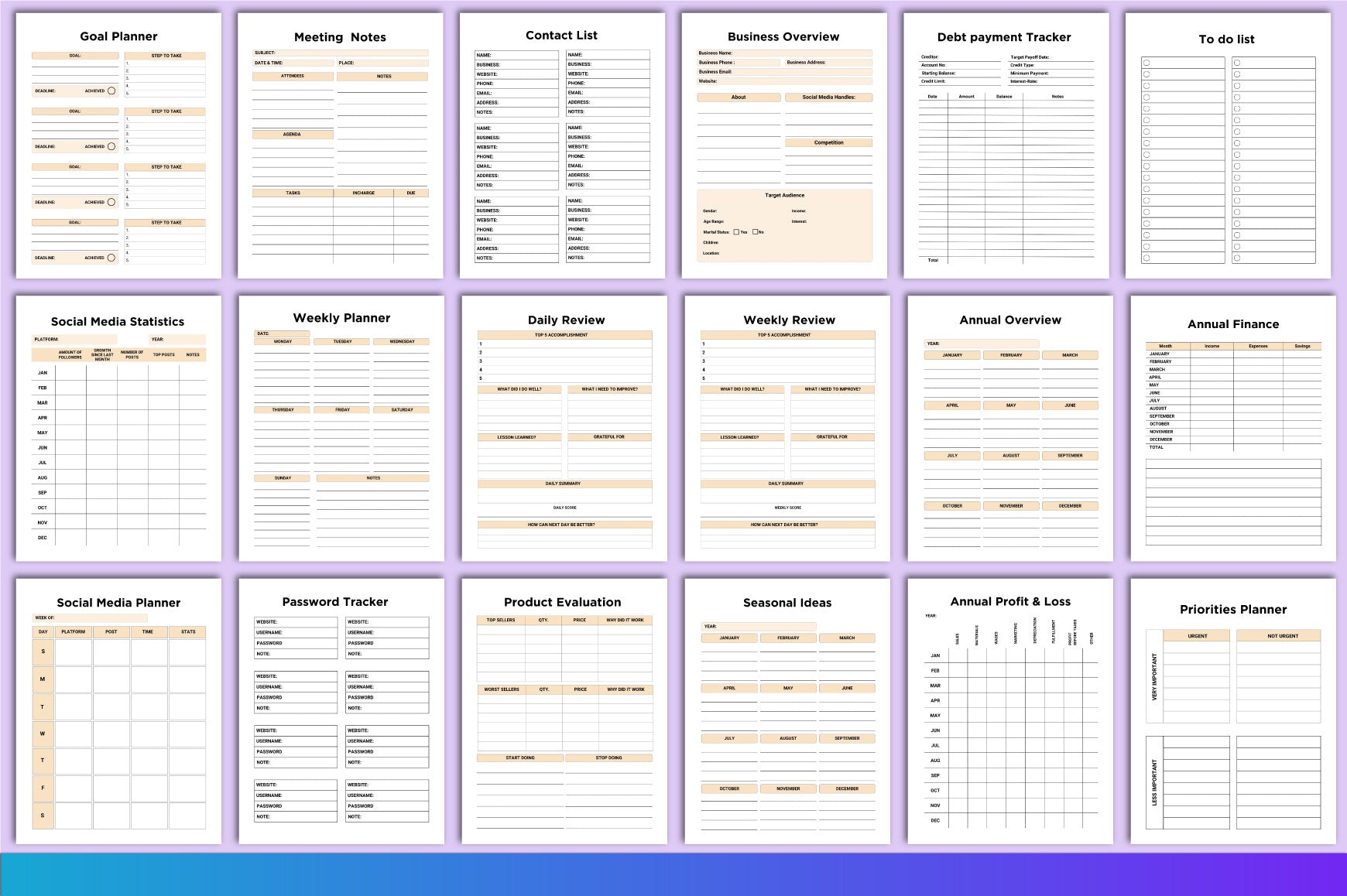 T-Shirt Business Planner