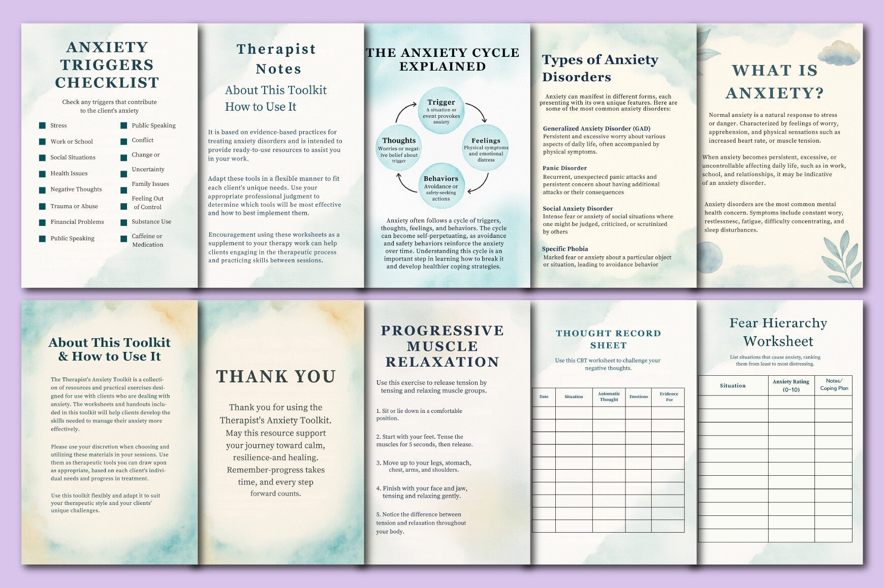Therapists' Anxiety Toolkit Planner