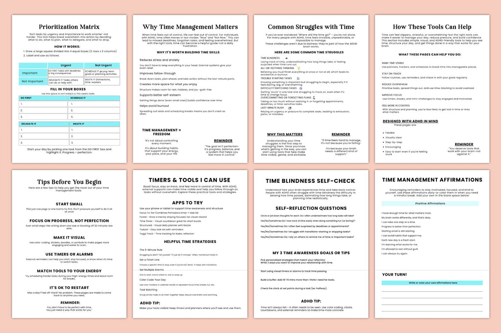 Adhd Time Management Workbook