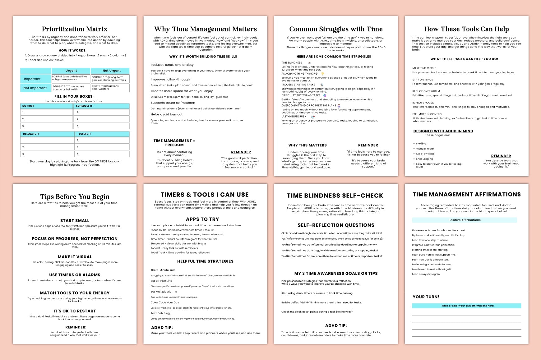 Adhd Time Management Workbook
