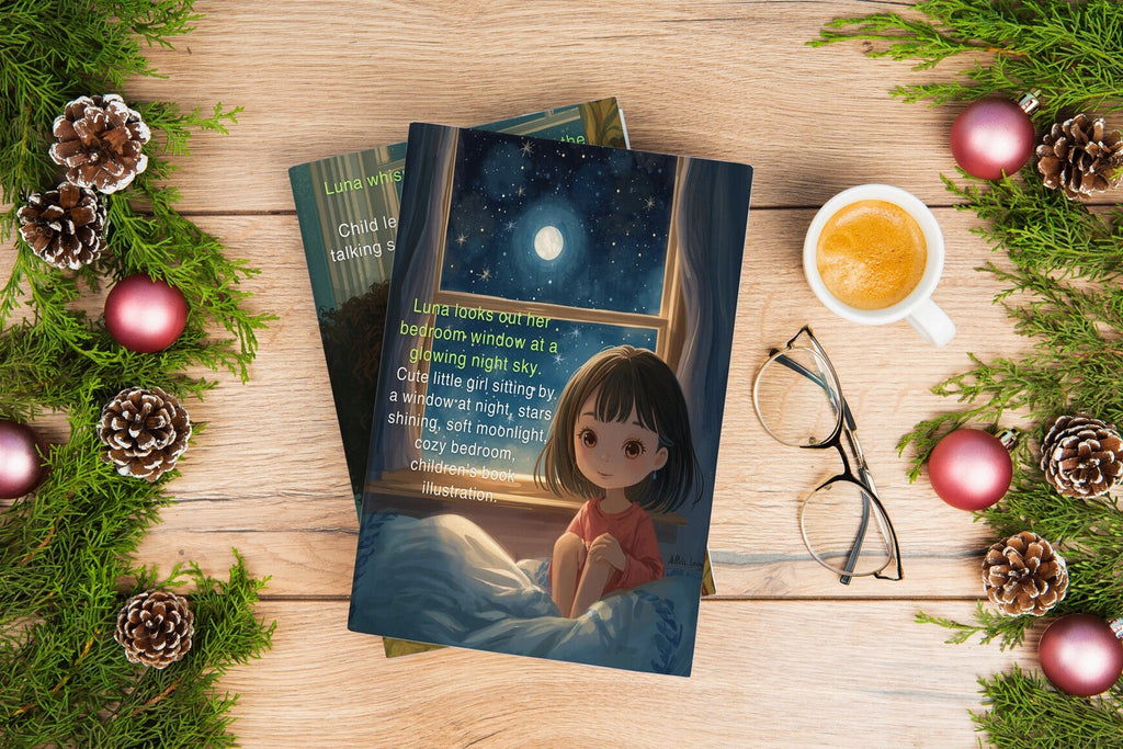 Little Girl Talking to the Moon