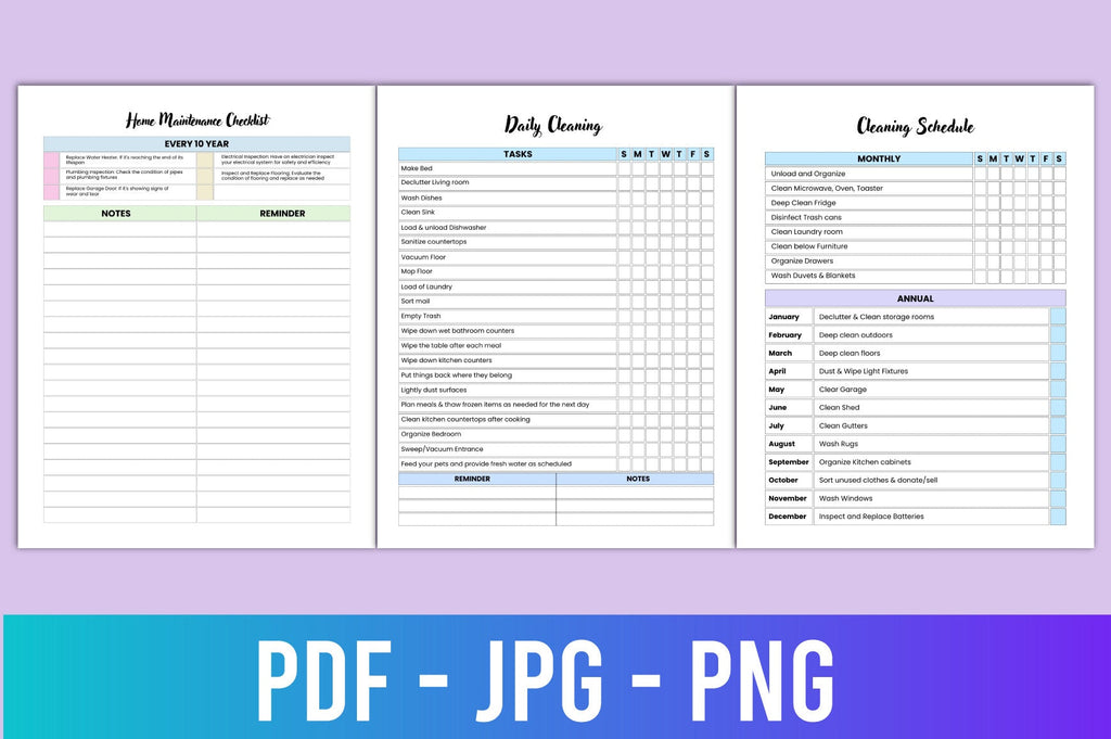 Cleaning Schedule Planner Editable Template