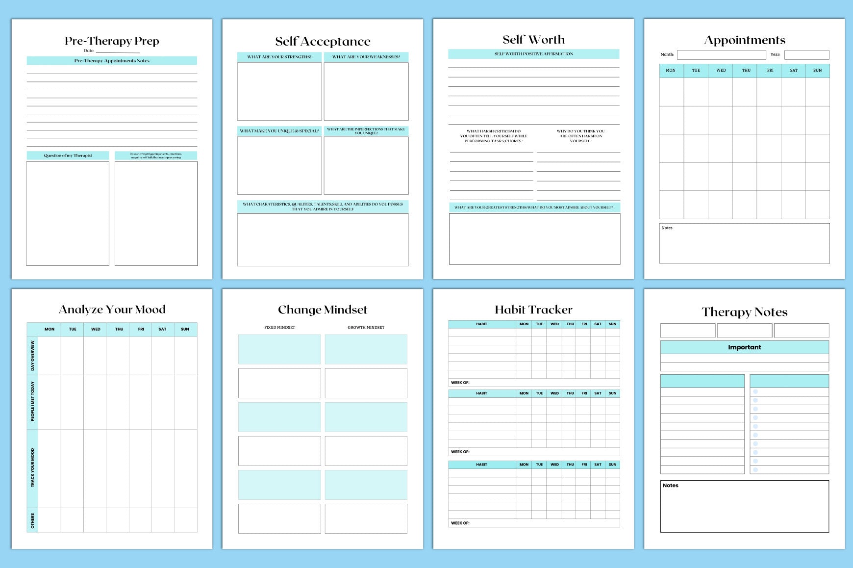 Bipolar Therapy Anxiety Planner