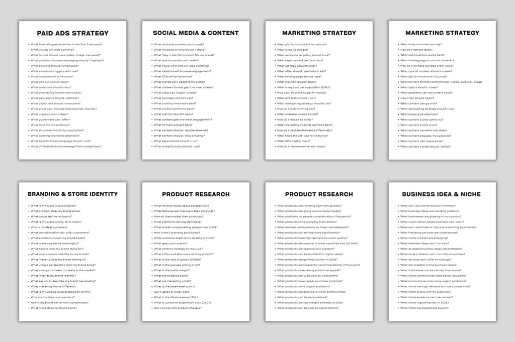 Online Store Business Prompts