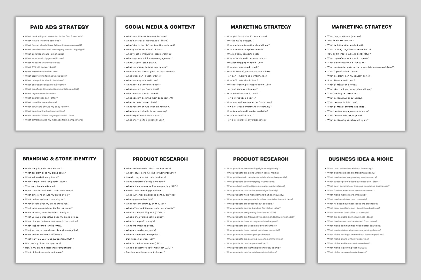 Online Store Business Prompts