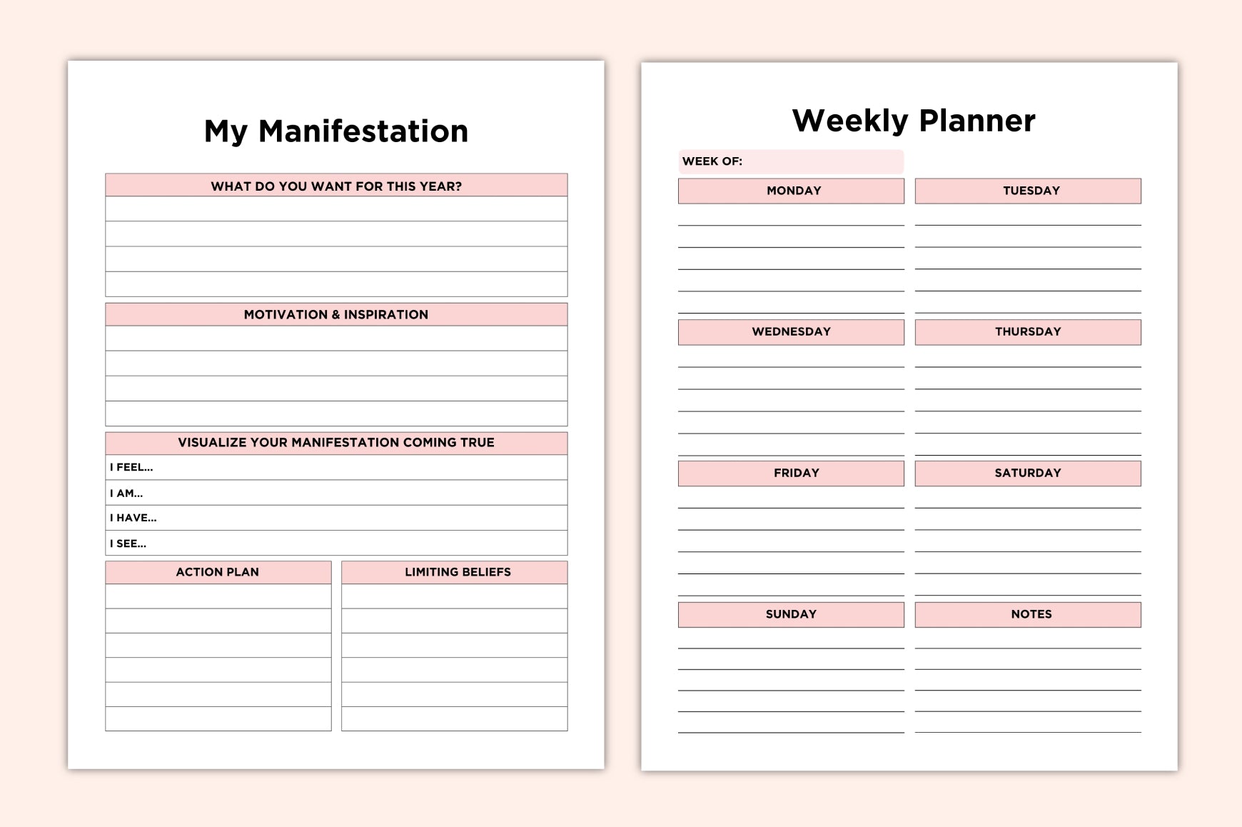 Dream Life Self Care Lifestyle Planner