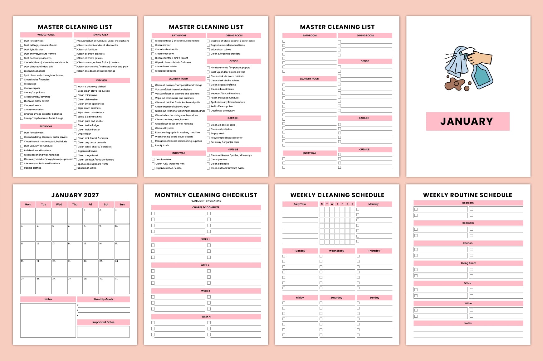 Home Cleaning Routine Journal