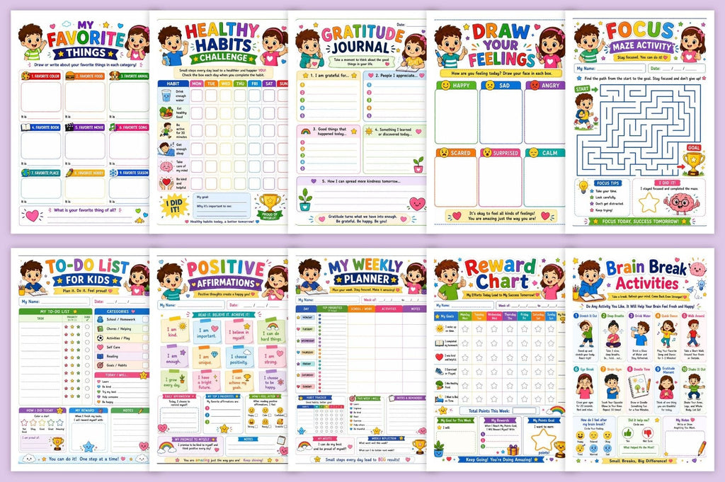 Adhd Activity For Kids Planner