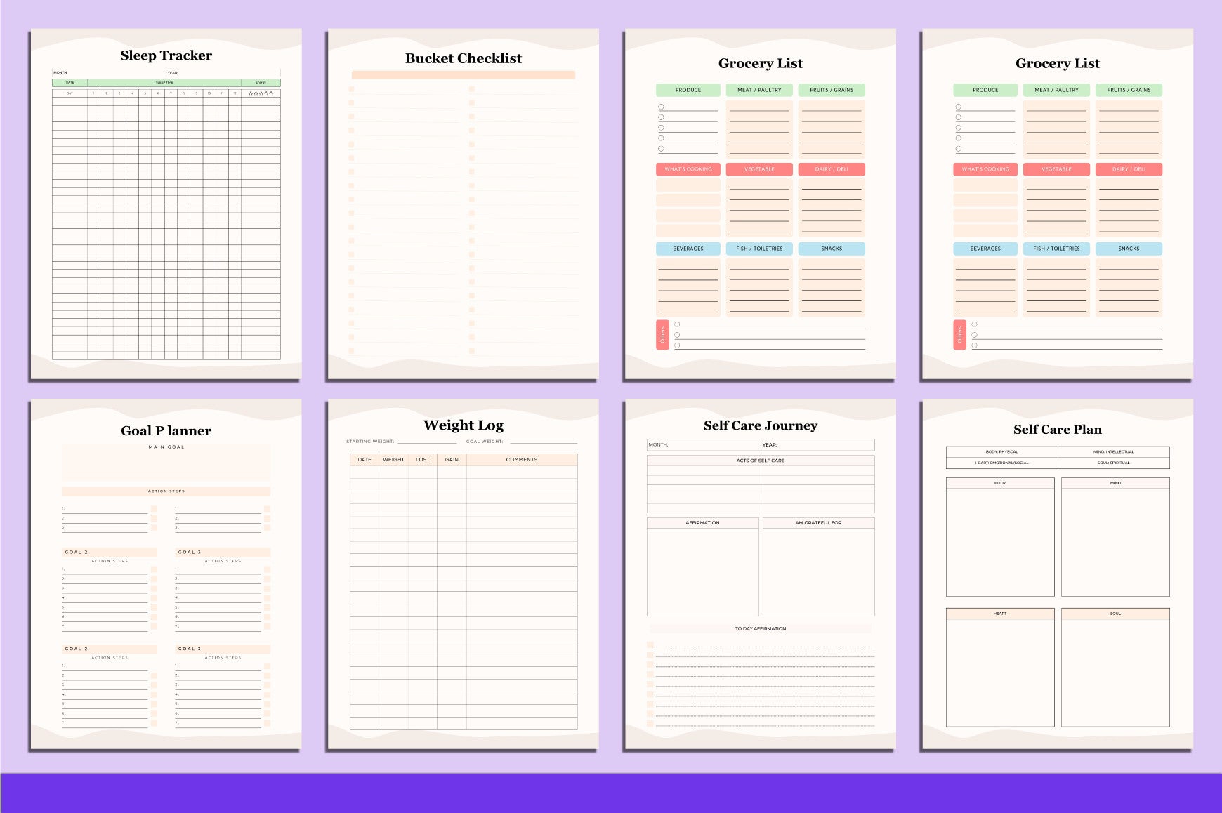 ADHD Planner with weekly planning and organization pages
