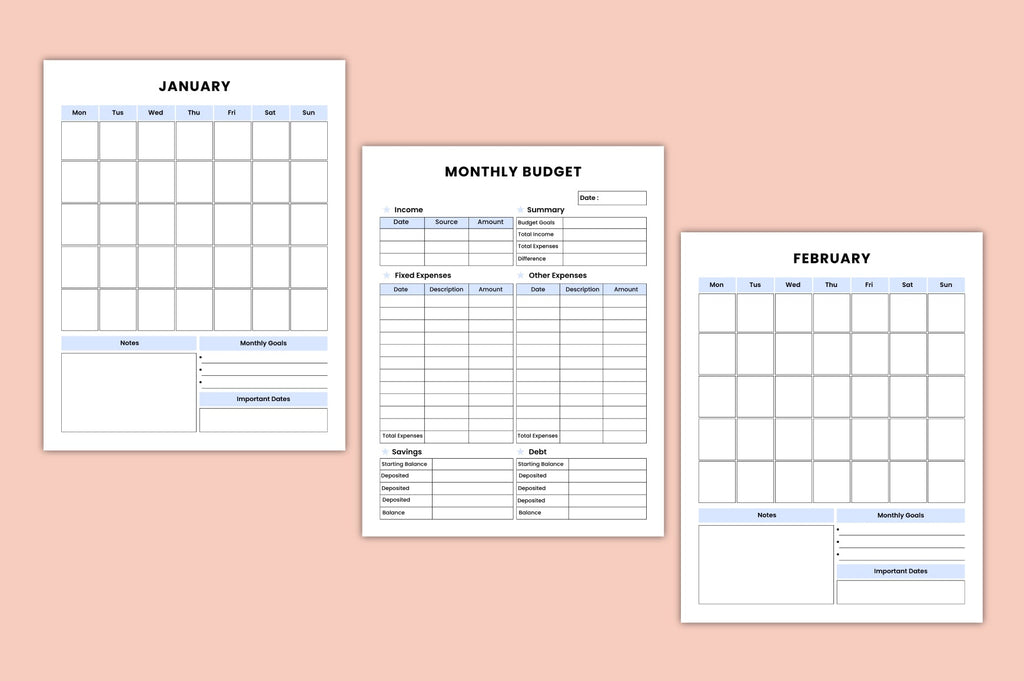 Monthly Budget Journal