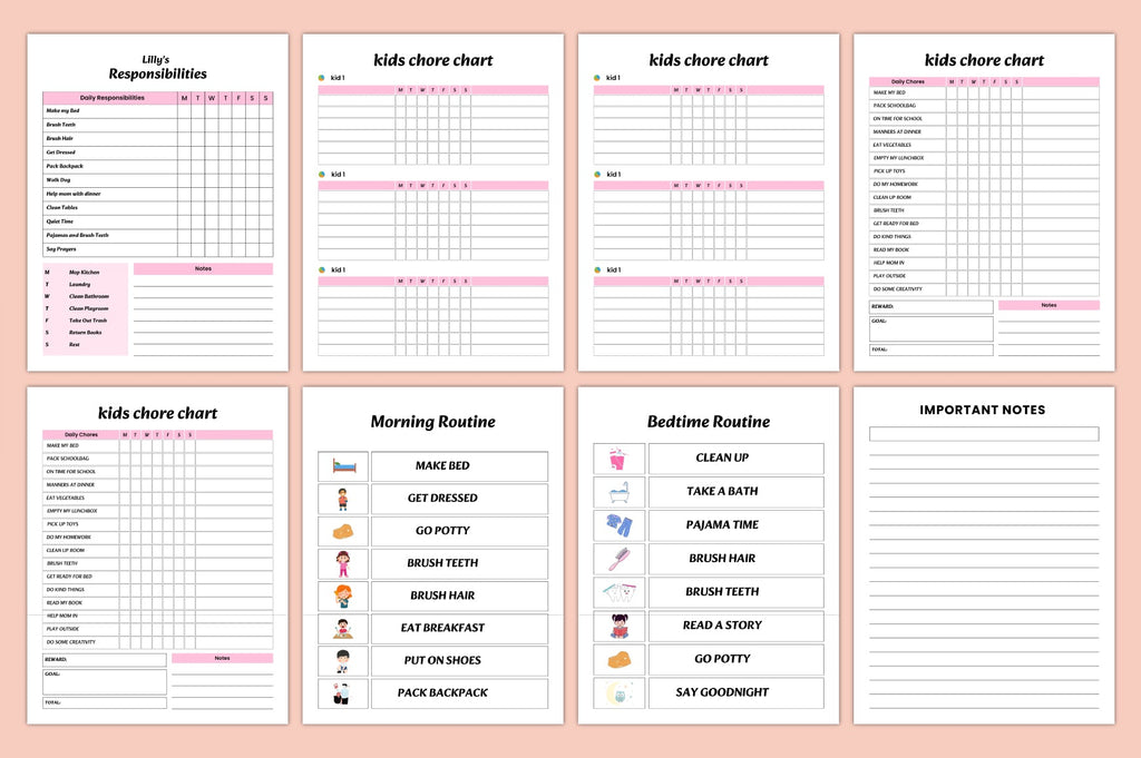 Kids Home Responsibility Chart