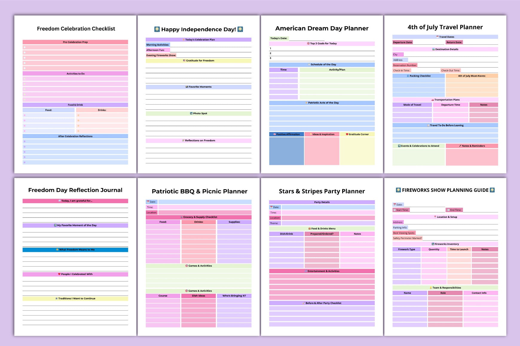 Freedom Fireworks Planner