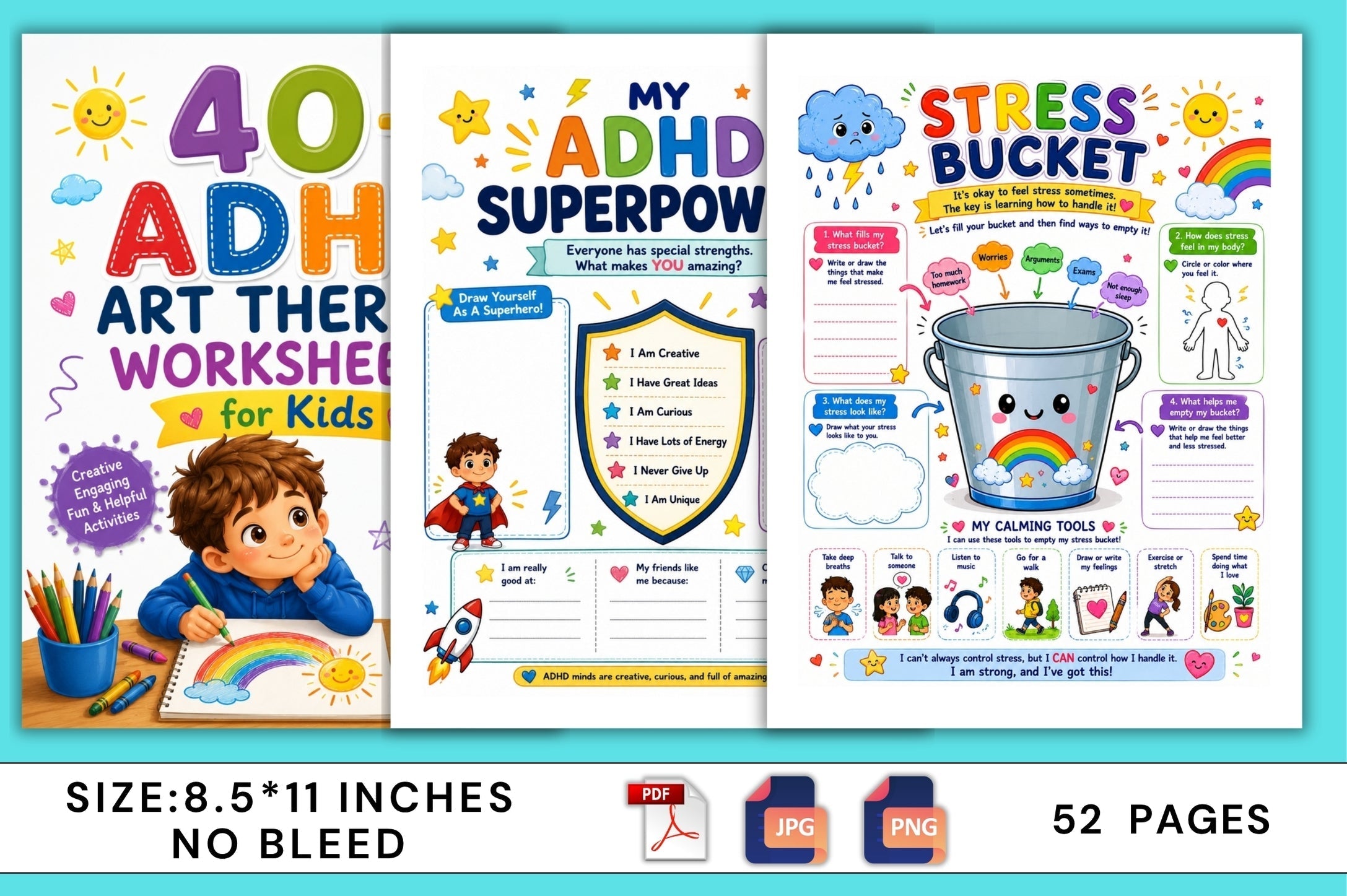 Adhd Therapy Worksheets For Kids Workbook