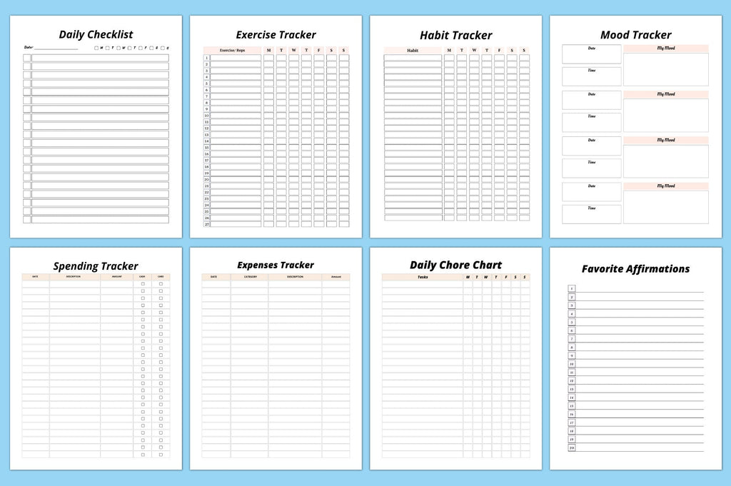 Editable Self-Growth Planner