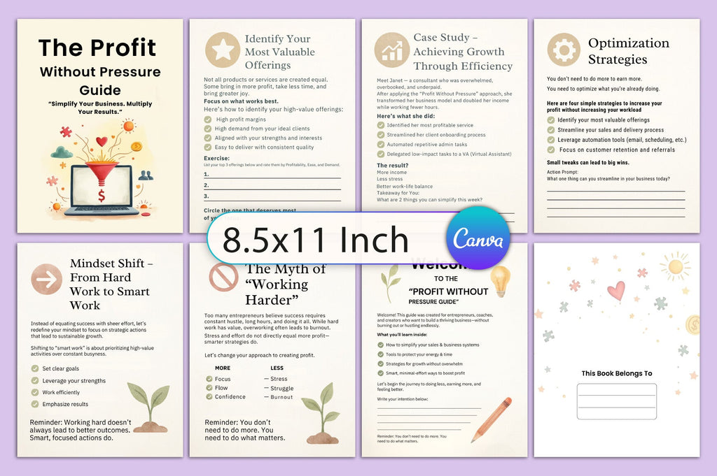 The Profit Without Pressure Guide Planner