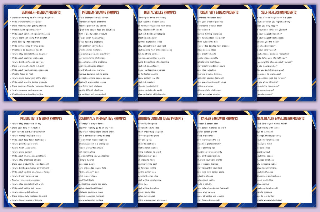 Blog and Post Ideas Prompts