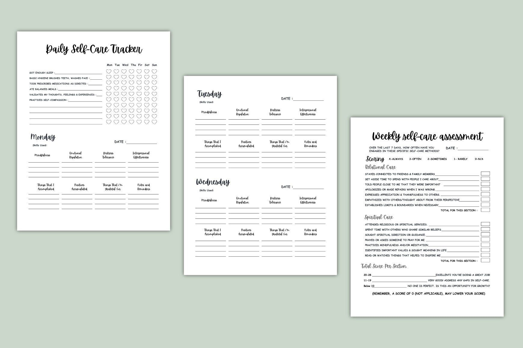 DBT Skills Balance Planner