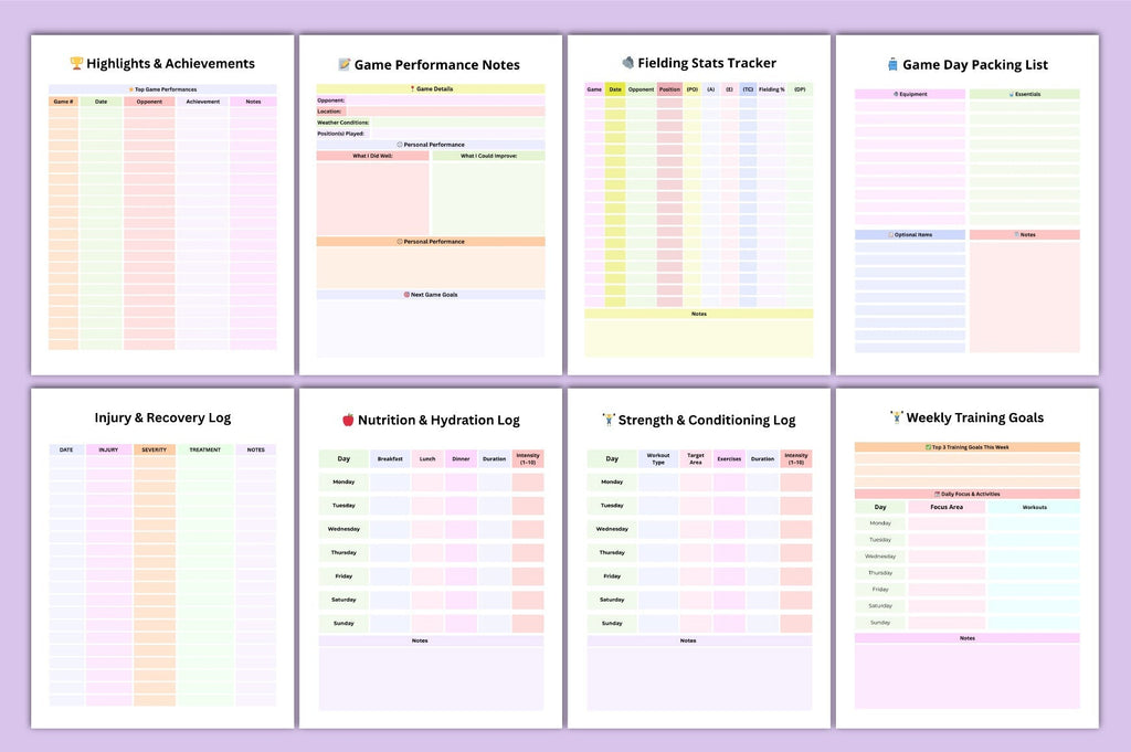 Baseball Planner Template