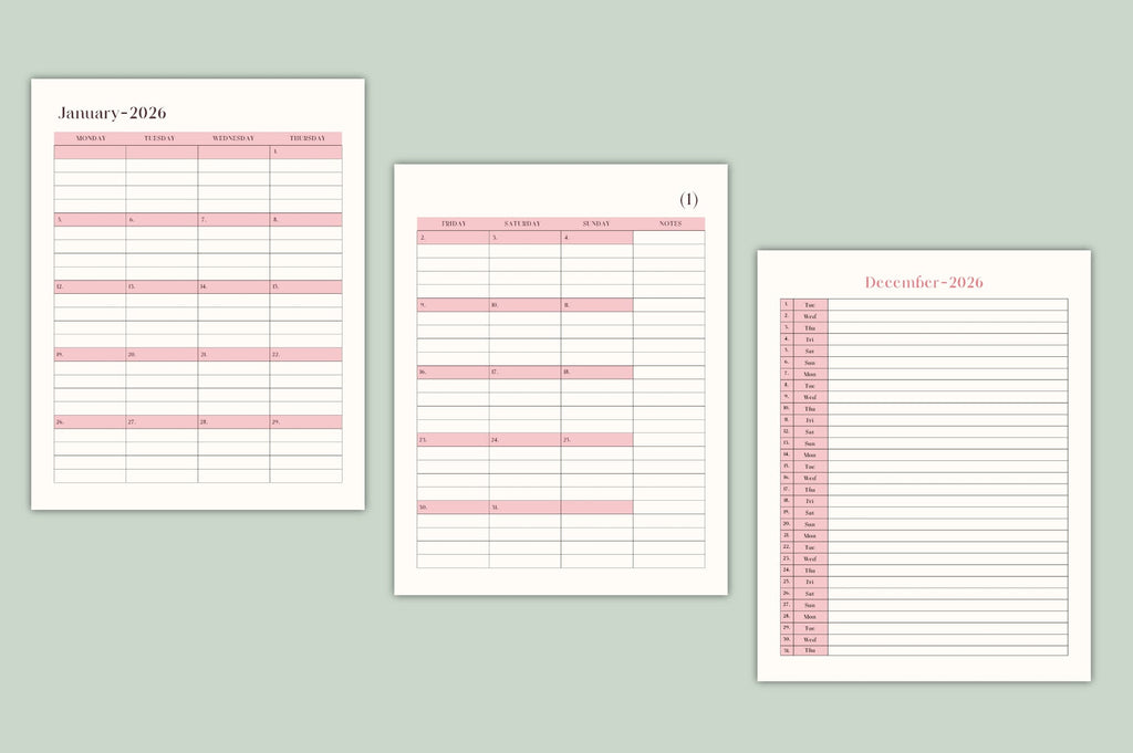 Monthly Schedule Planner