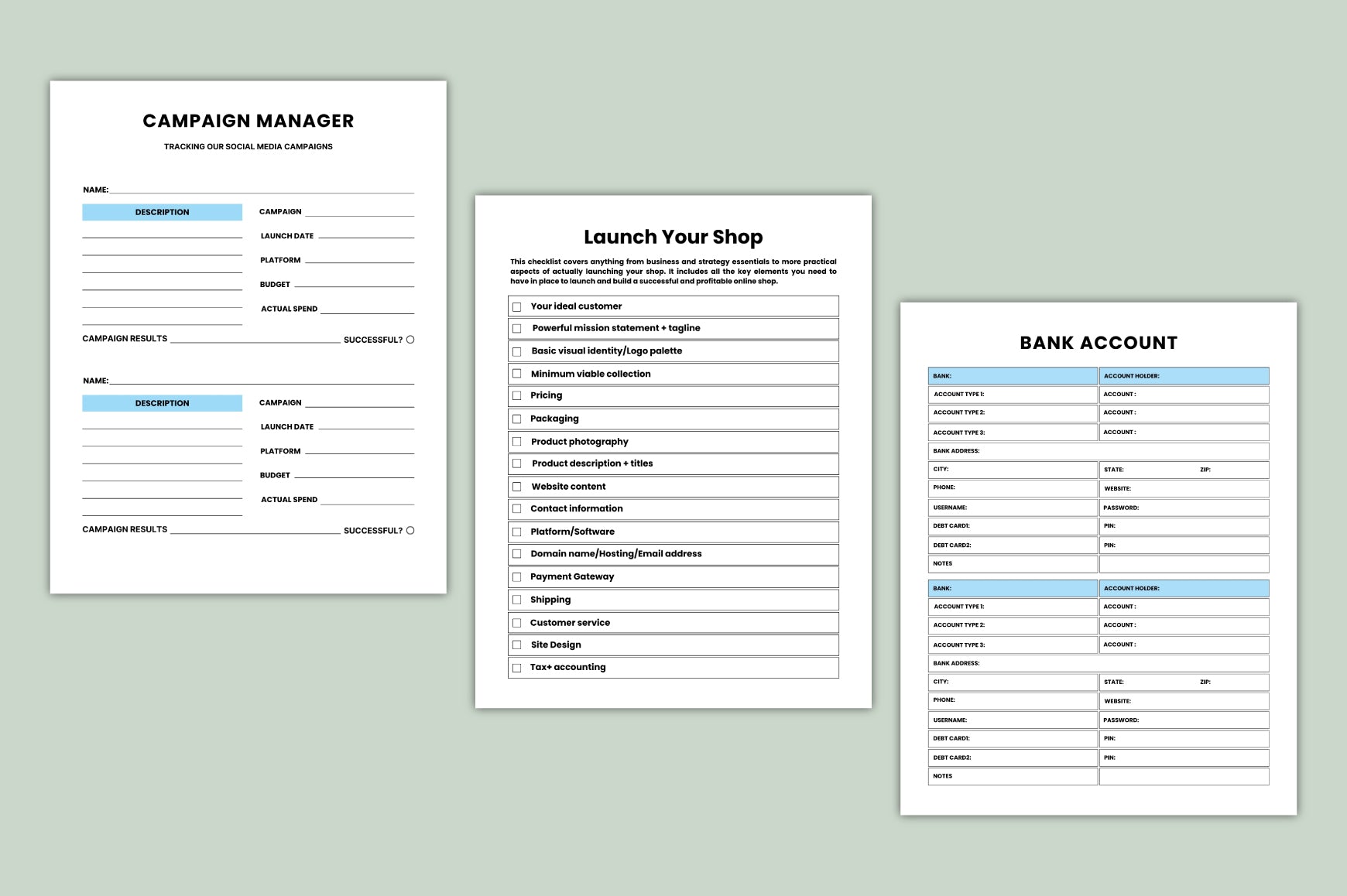 Shopify Online Business Planner
