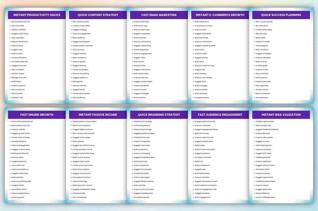 For Fast Results Prompts