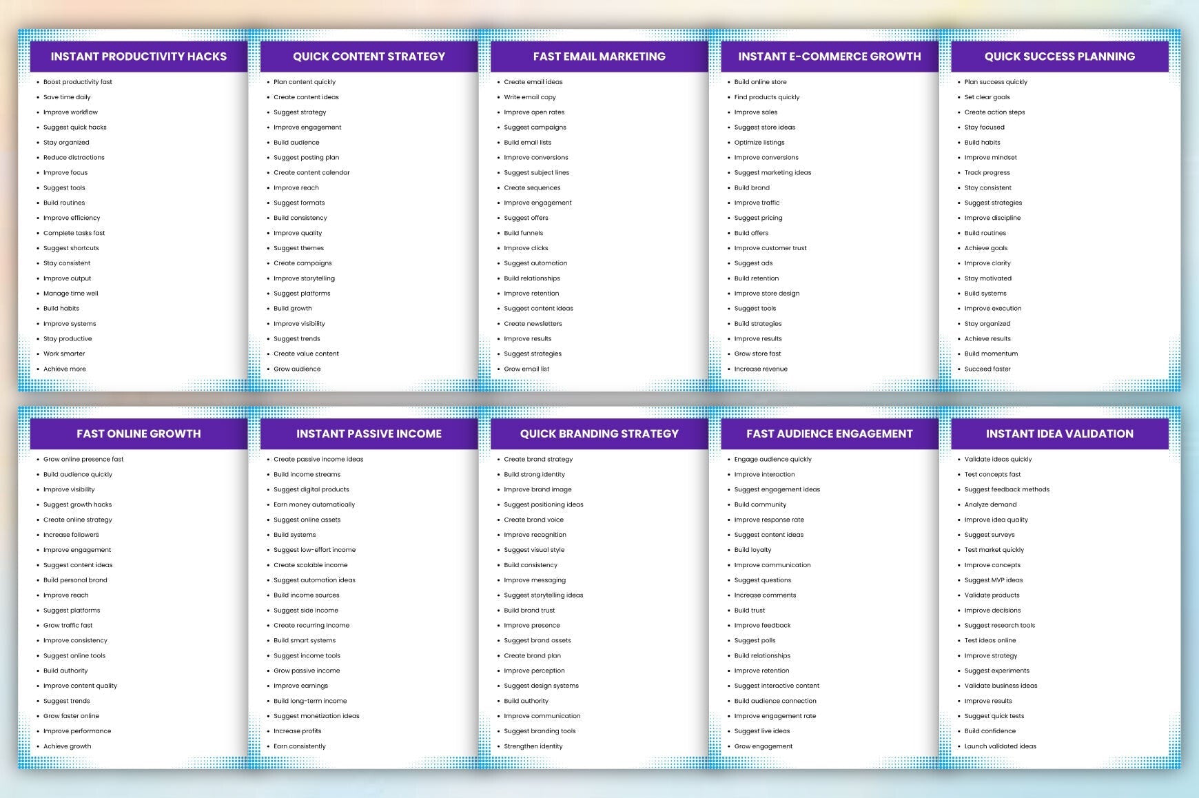 For Fast Results Prompts