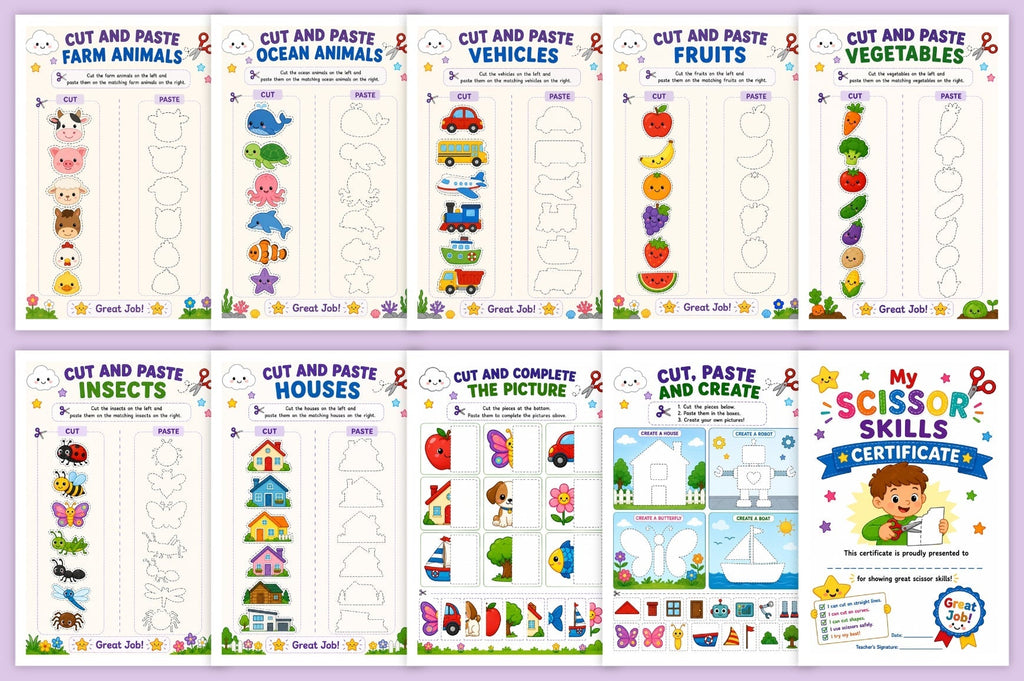 Scissor Skills For Kids Workbook