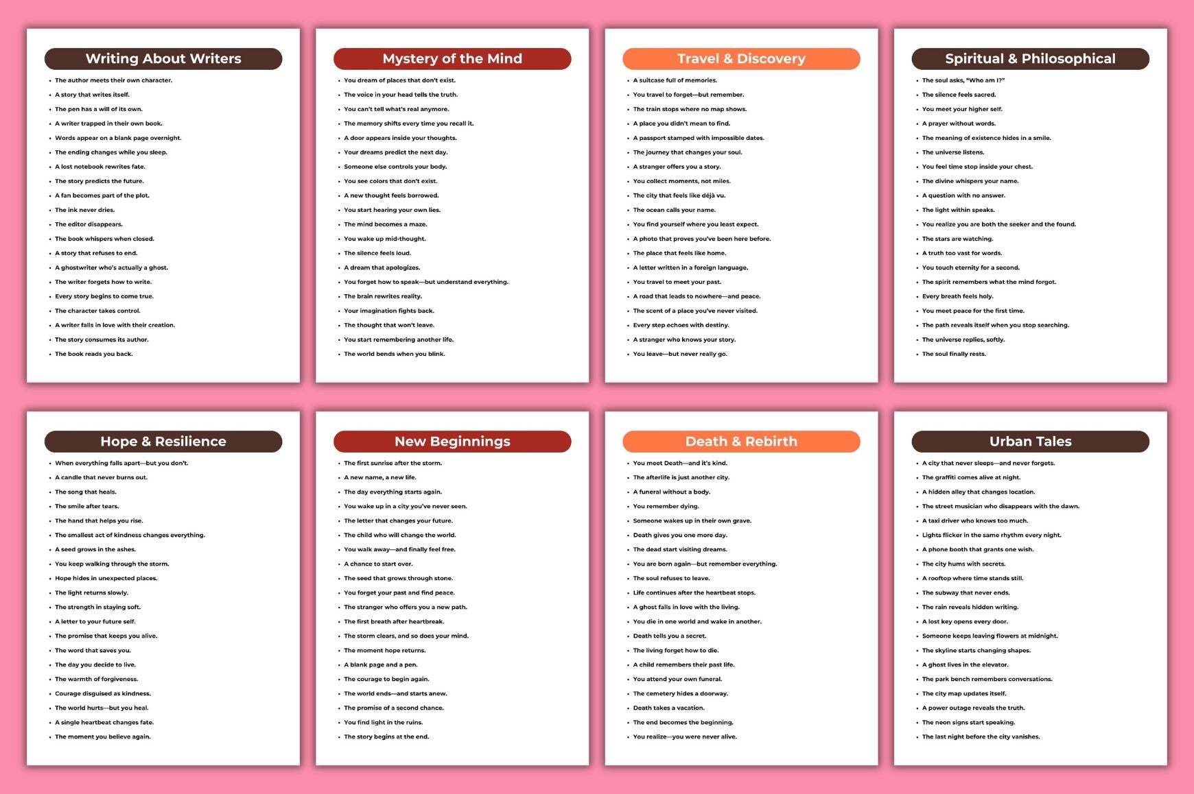 Writers Bible Prompts