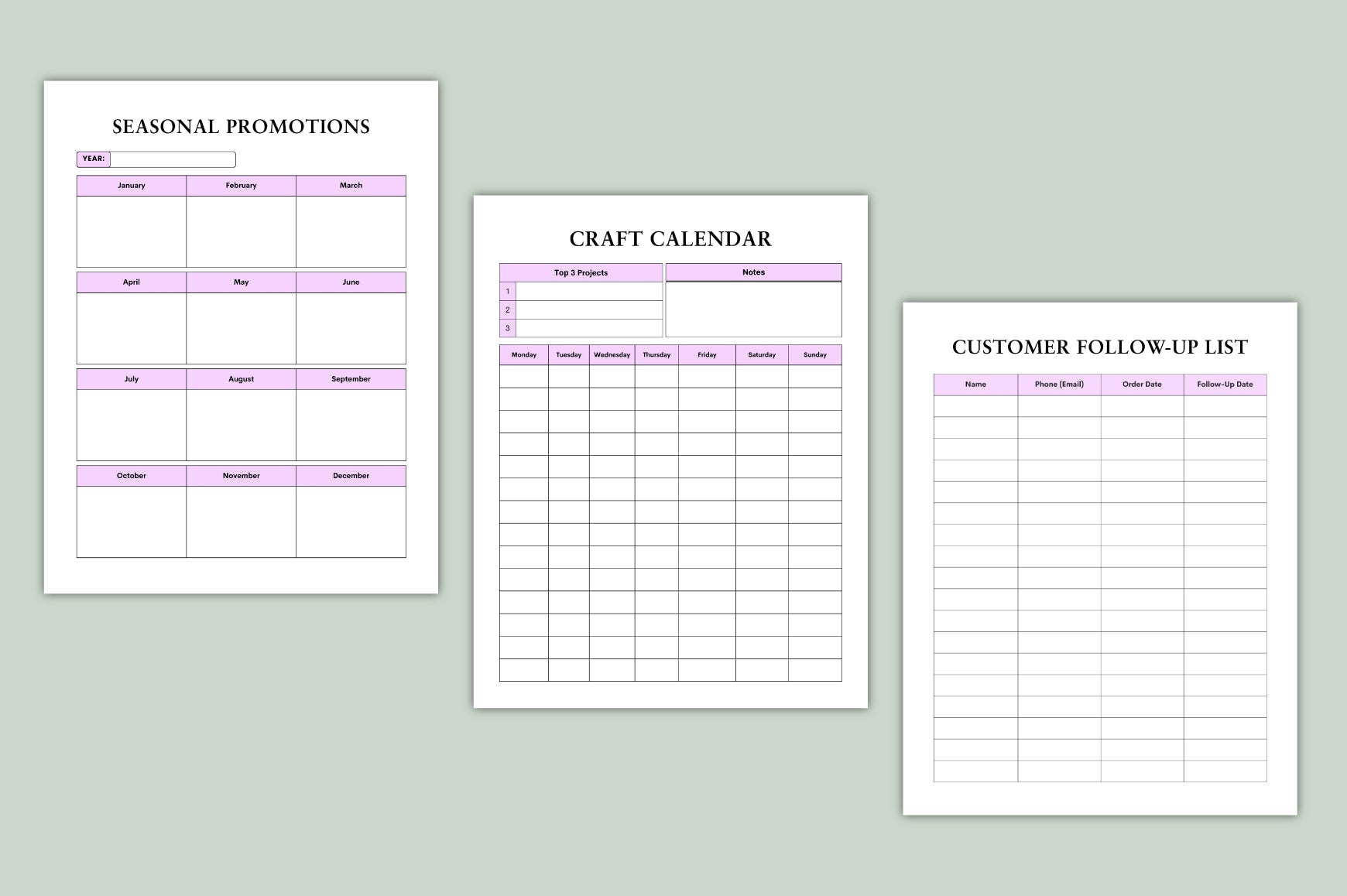 Craft Pro Success Planner