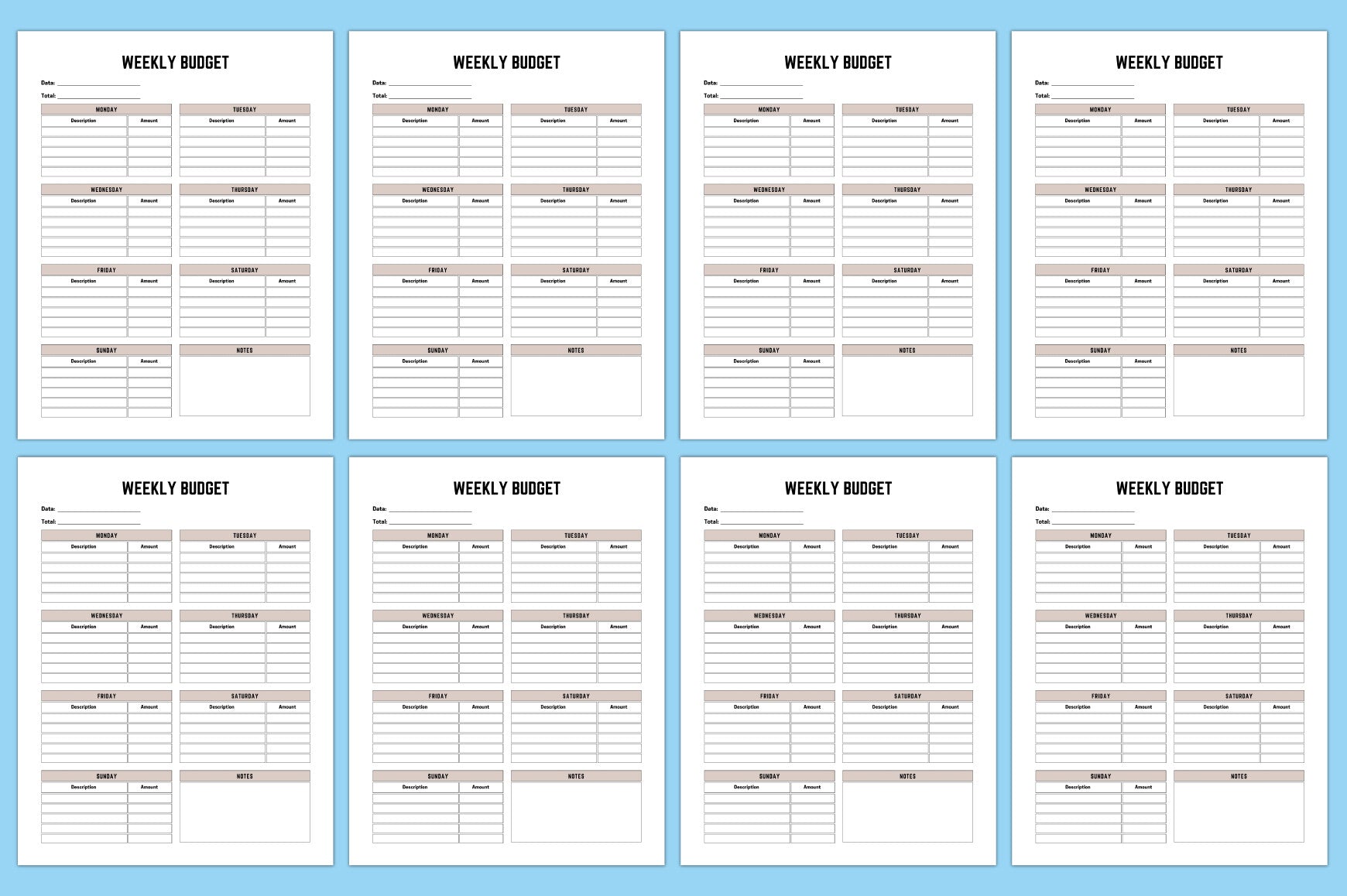 One Year Financial Budget Planner
