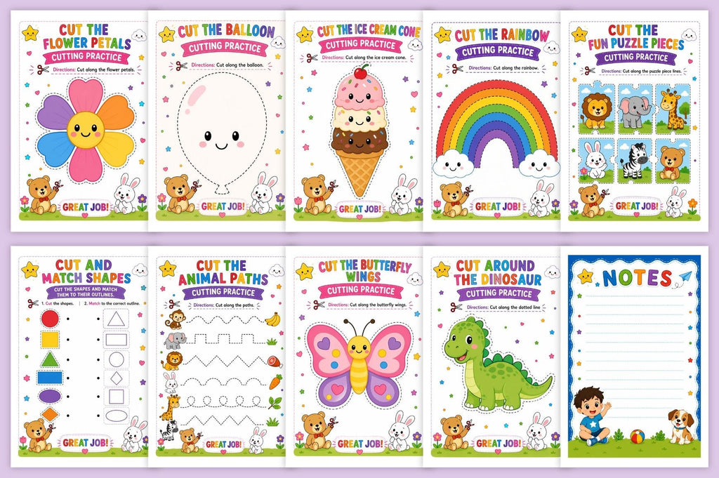 Scissor Skills For Preschoolers Workbook