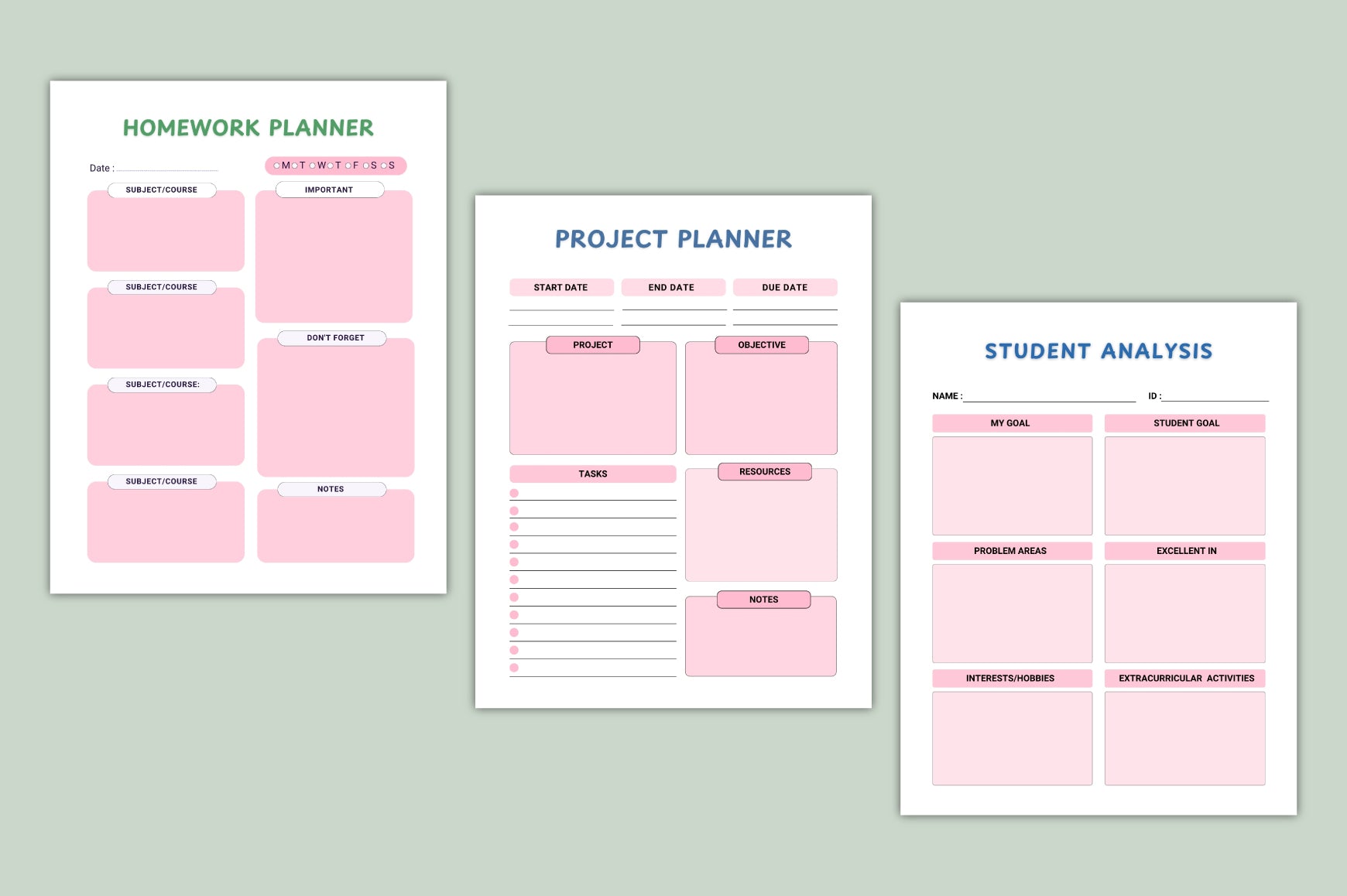 Kids Education Year Planner