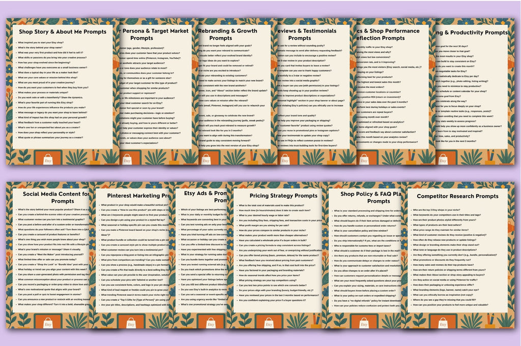 Etsy Seller Guide Prompts for Success