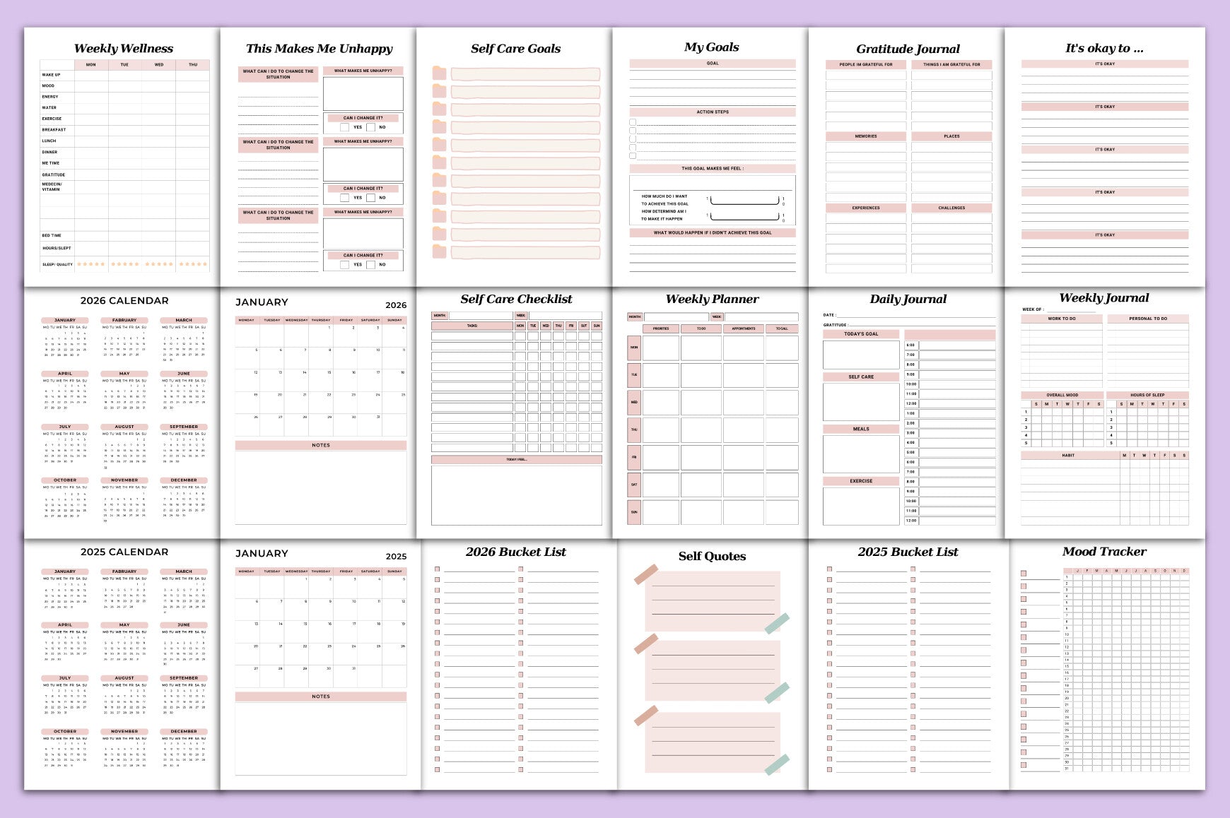 Self Care Planner