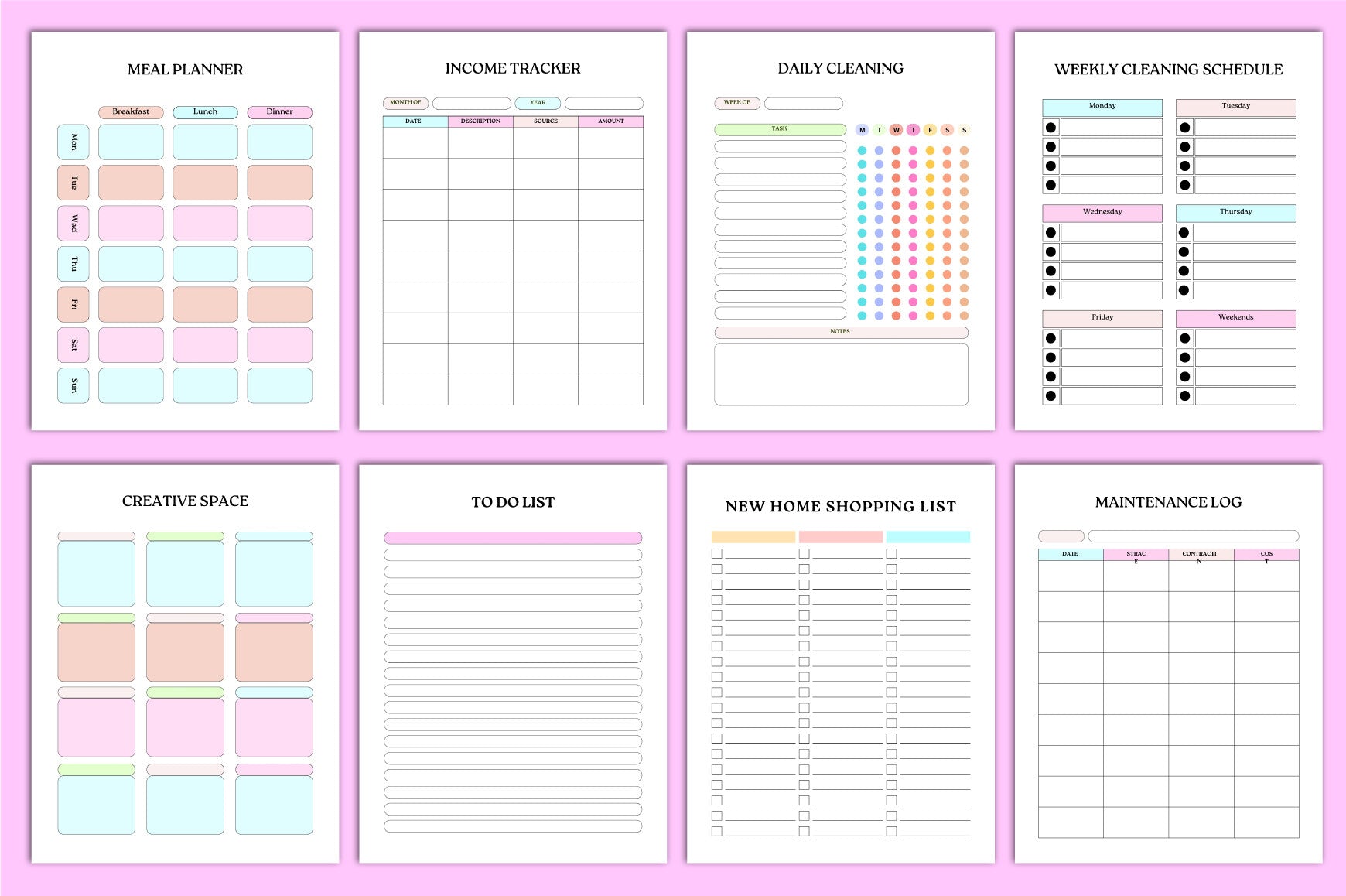 New Home Essentials Checklist Planner