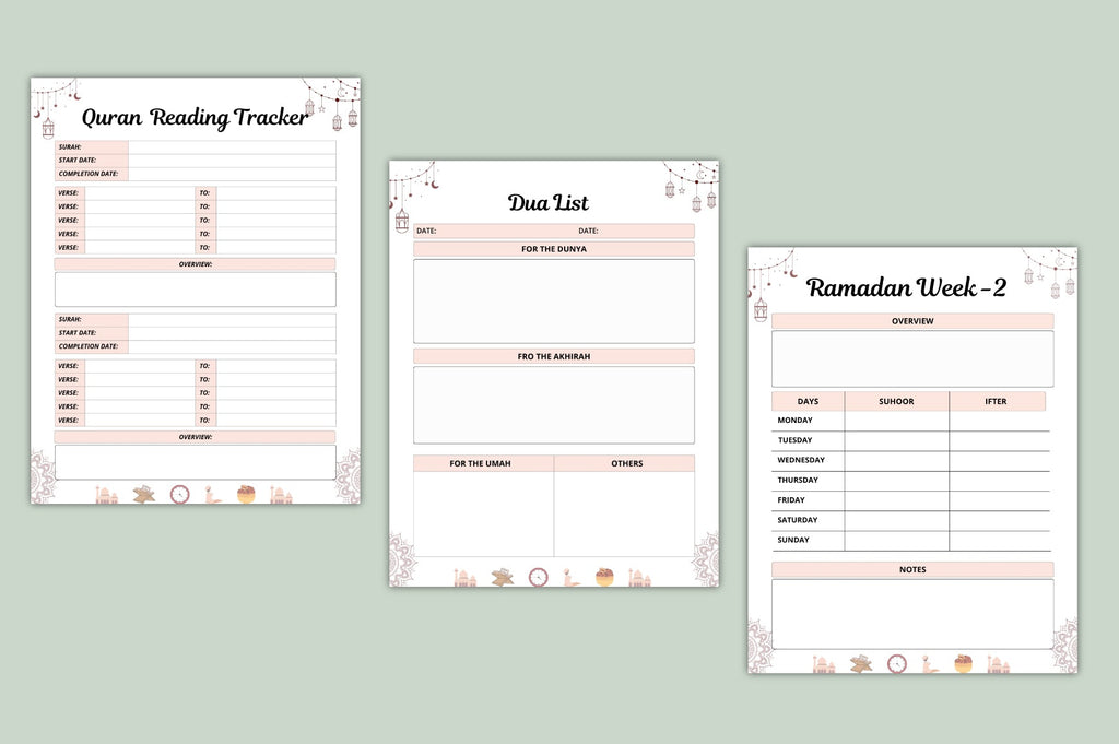 Ramadan Routine Spiritual Planner