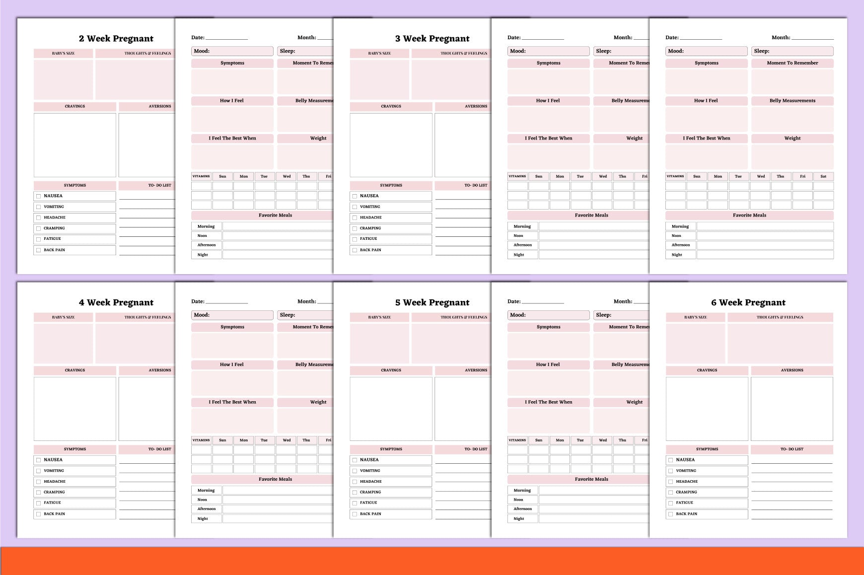 Weekly Pregnancy Journal