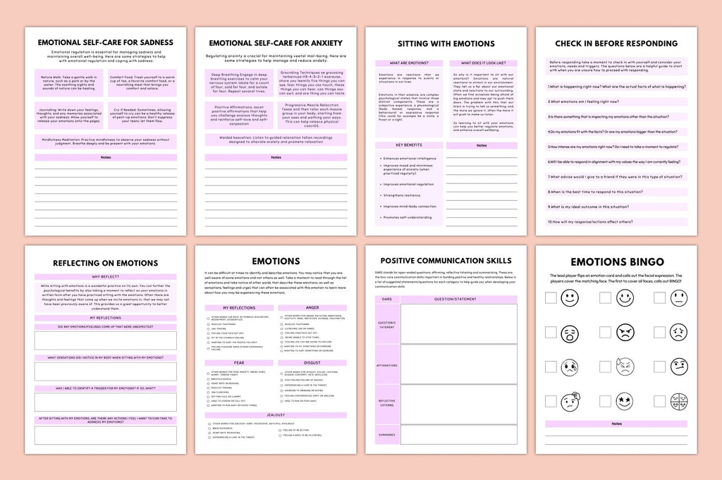 Emotional Insight Processing Worksheets Workbook