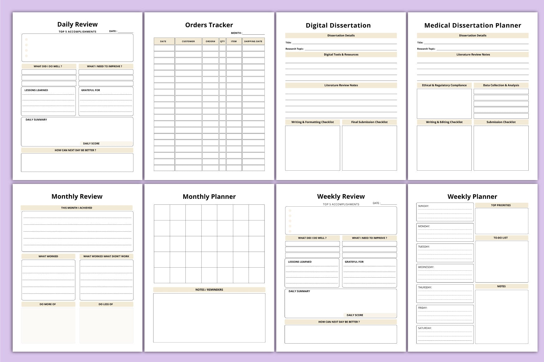 Dissertation Planner Guide