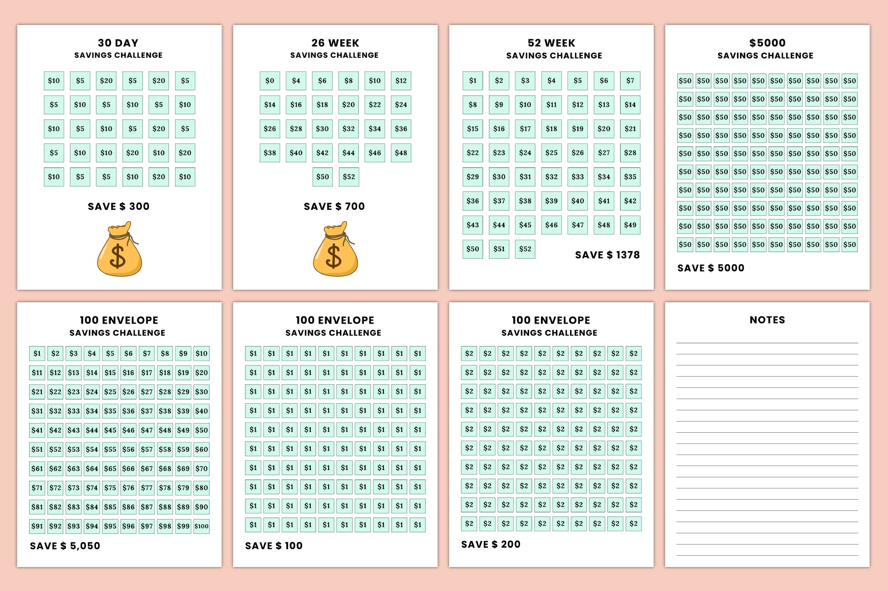 Financial Goals Saving Journal