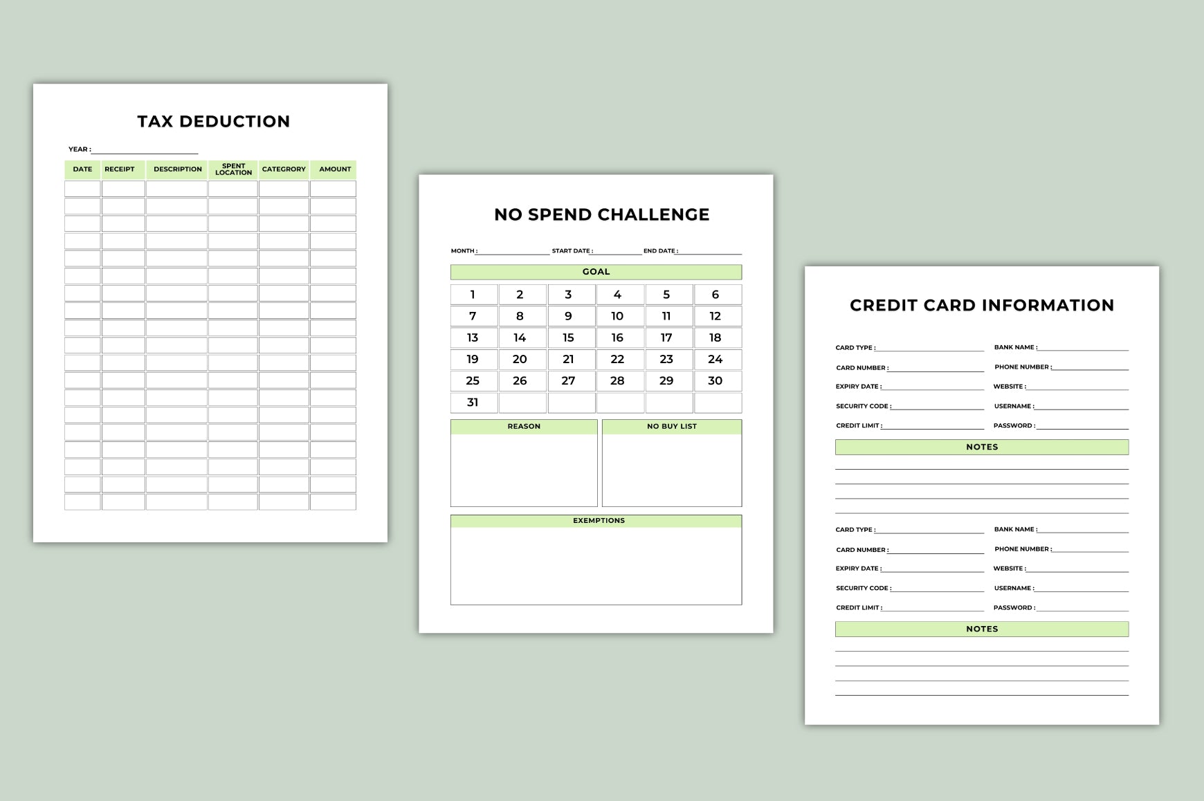 Money Track Expense Savings Planner